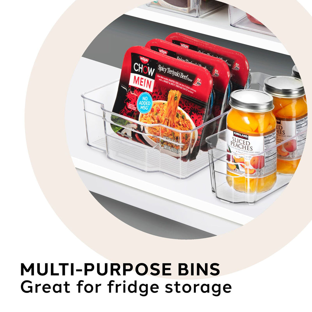 47272-oggi-21cm-stackable-storage-bin-home-food-organiser-w-handles-clear