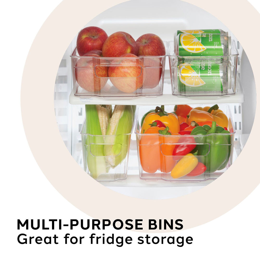 47272-oggi-21cm-stackable-storage-bin-home-food-organiser-w-handles-clear