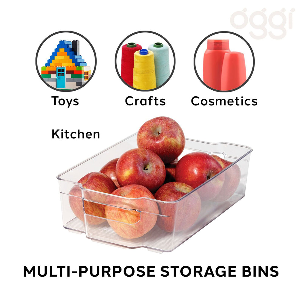 47273-oggi-16cm-stackable-storage-bin-home-food-organiser-w-handles-clear