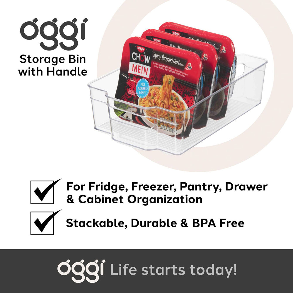 47273-oggi-16cm-stackable-storage-bin-home-food-organiser-w-handles-clear