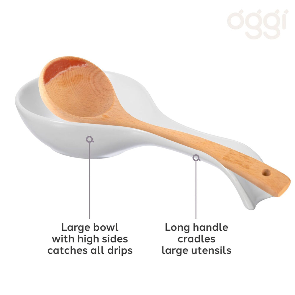 47300-oggi-21-5cm-ceramic-spoon-rest-w-long-handle-cooking-utensil-white