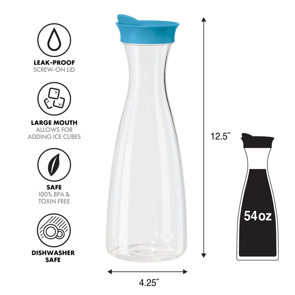 47402-oggi-1-6l-juice-carafe-plastic-pitcher-jug-flip-open-aqua-lid