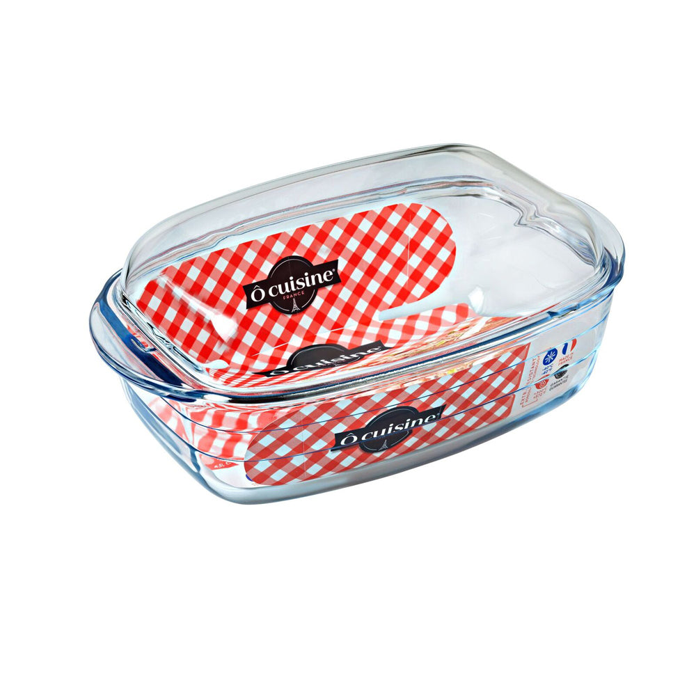 49013-o-cuisine-37cm-6-5l-rectangle-glass-casserole-w-lid-oven-cookware-clear
