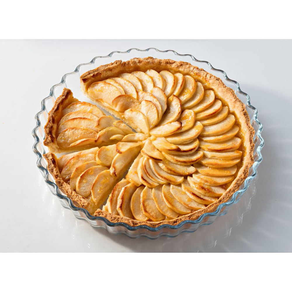 49020-ocuisine-27cm-baking-round-glass-pie-flan-dish-bakeware-clear