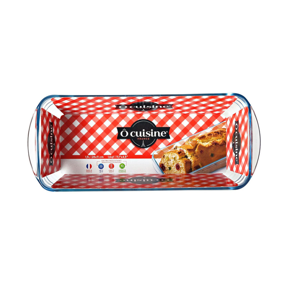 49022-ocuisine-28x10cm-glass-loaf-dish-baking-cooking-mould-clear