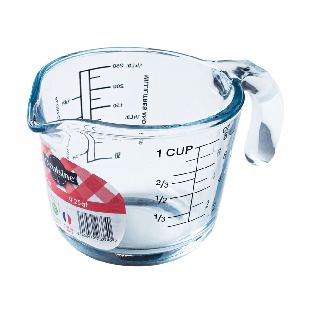 49039-cuisine-glass-0-25l-measuring-jug-cup-w-handle-clear