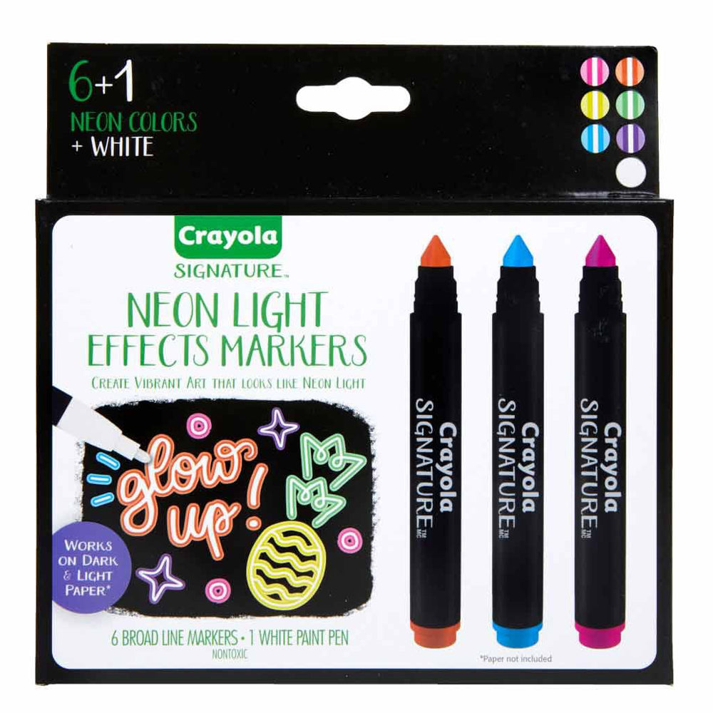 586706-6pc-crayola-signature-neon-light-effects-markers-w-white-paint-pen
