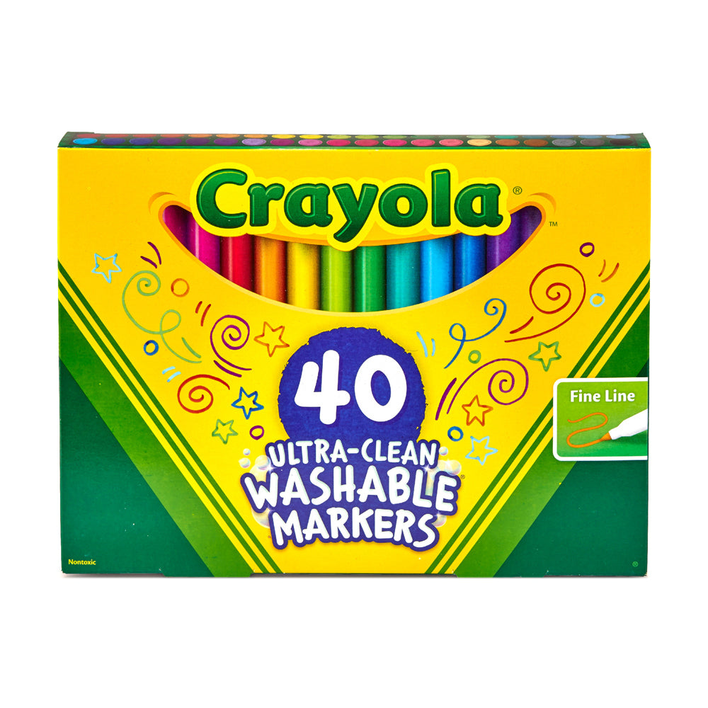 58-7861-40pc-crayola-kids-childrens-creative-fineline-ultraclean-markers-36m