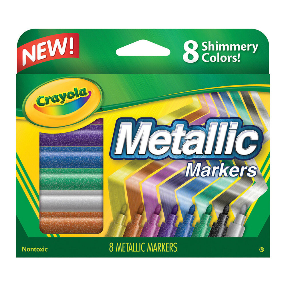 58-8628-8pc-crayola-metallic-markers-colouring-drawing-art-craft-3y