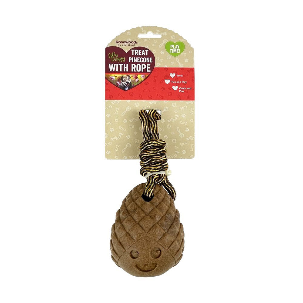 6004-rosewood-treat-pinecone-w-rope-pet-dog-interactive-fetch-fun-play-toy-brown