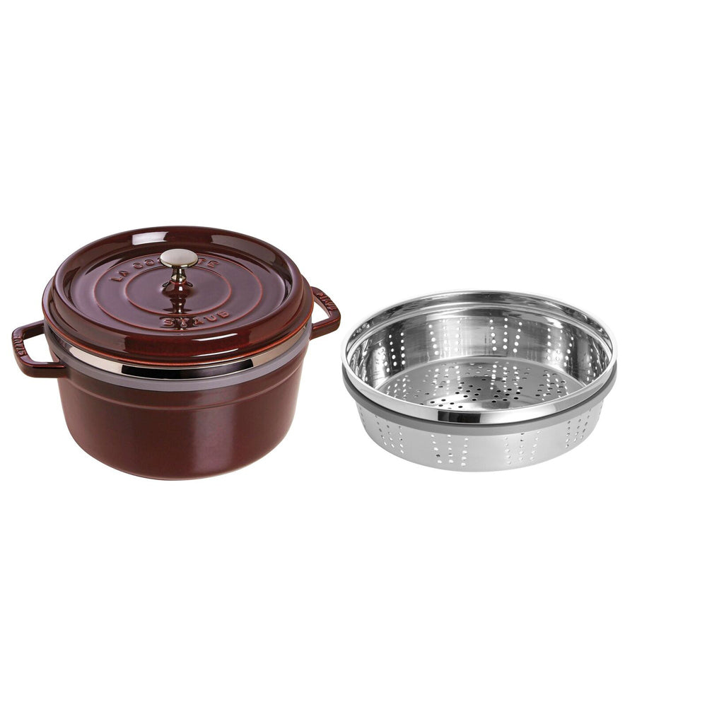 65101-staub-26cm-5-2l-enamel-cast-iron-round-cocotte-pot-w-steamer-grenadine