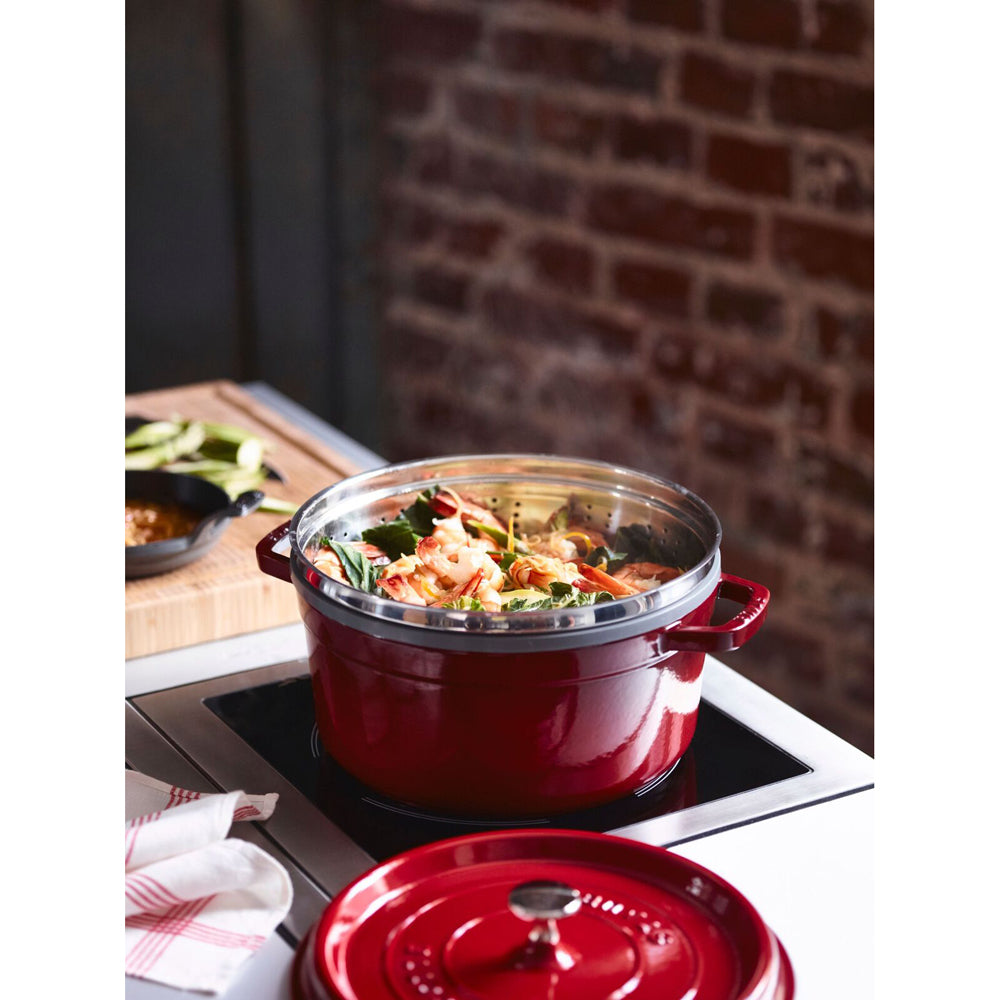65101-staub-26cm-5-2l-enamel-cast-iron-round-cocotte-pot-w-steamer-grenadine