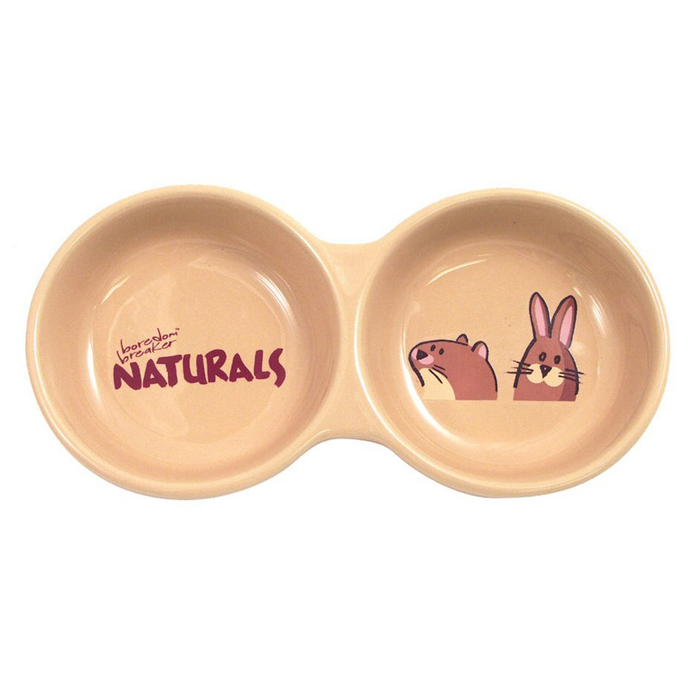 6716-rosewood-stoneware-10-9x21-3cm-double-small-animal-dish-naturals