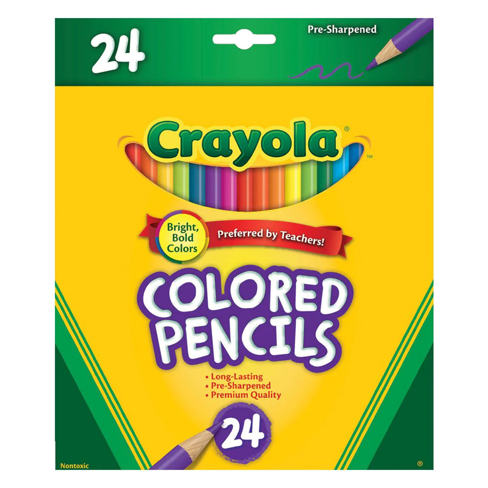 68-4024-24pc-crayola-coloured-pencils-kids-children-art-craft-6y