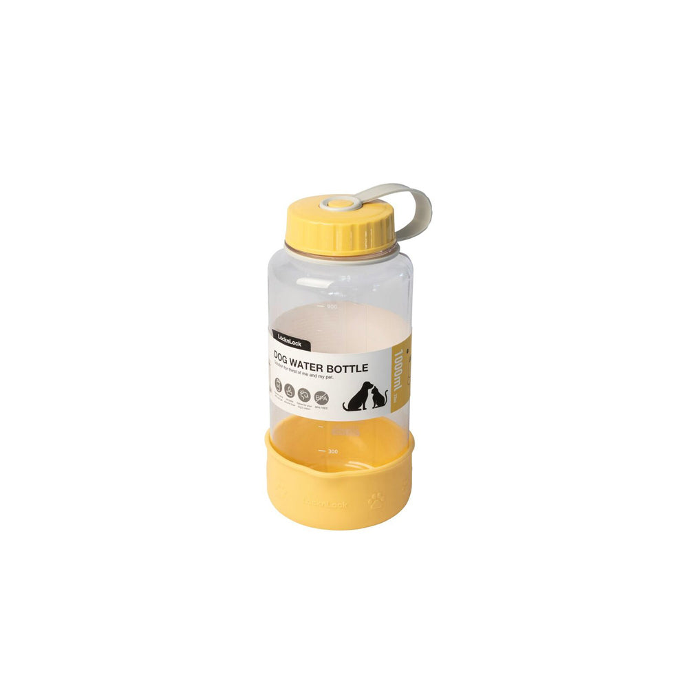 70892-lock-lock-1l-dog-cat-pet-water-bottle-w-handle-silicone-bowl-yellow