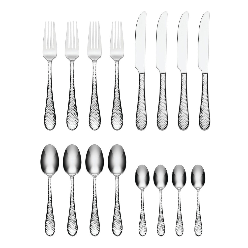 78485-16pc-oneida-tibet-hammered-stainless-steel-cutlery-set-silver