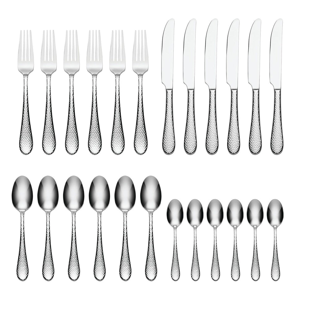 78487-24pc-oneida-tibet-hammered-stainless-steel-cutlery-set-silver