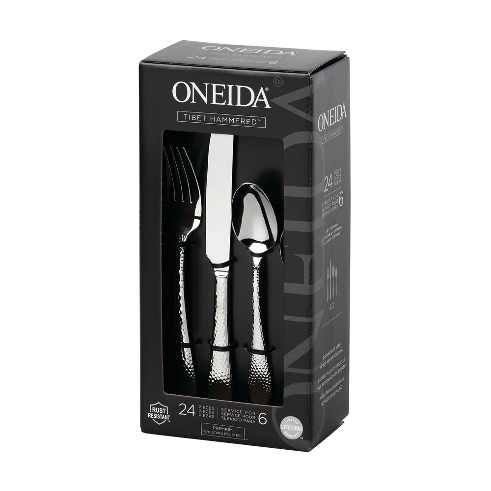 78487-24pc-oneida-tibet-hammered-stainless-steel-cutlery-set-silver