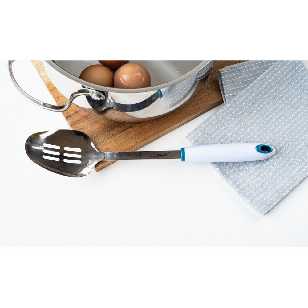 7858-culinare-bio-plastics-33cm-stainless-steel-slotted-spoon-white