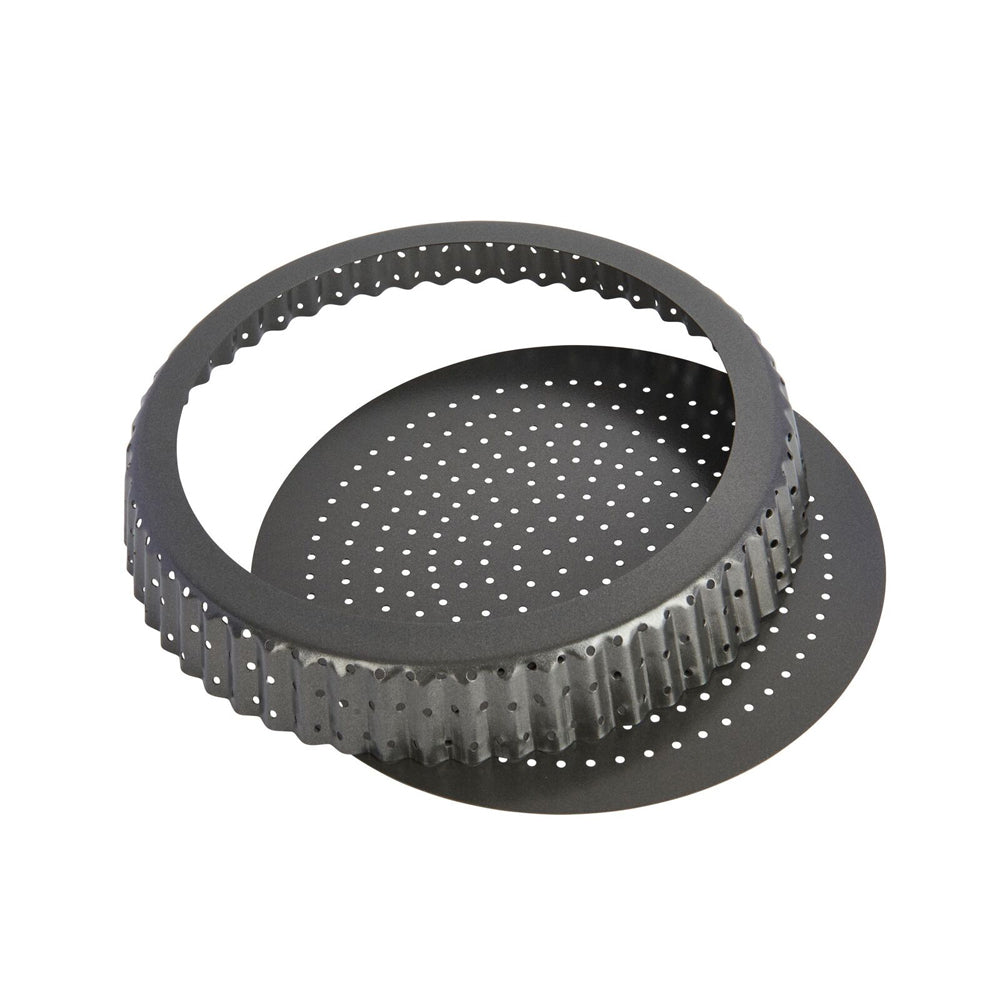 81205-mastercraft-crusty-bake-23cm-loose-base-round-flan-quiche-pan-black