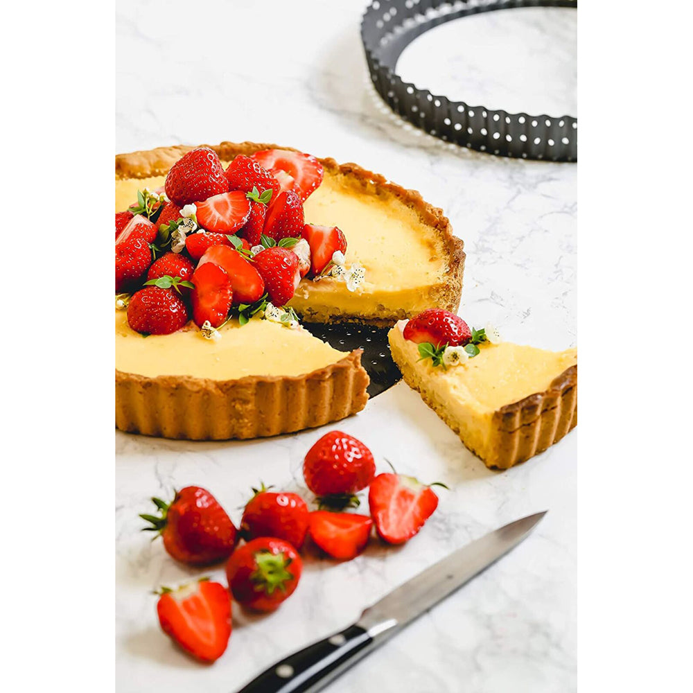 81205-mastercraft-crusty-bake-23cm-loose-base-round-flan-quiche-pan-black