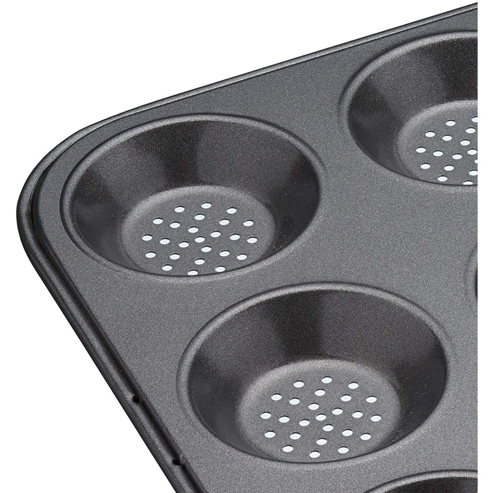 81220-mastercraft-32x24cm-crusty-bake-shallow-12-cup-non-stick-baking-pan-black