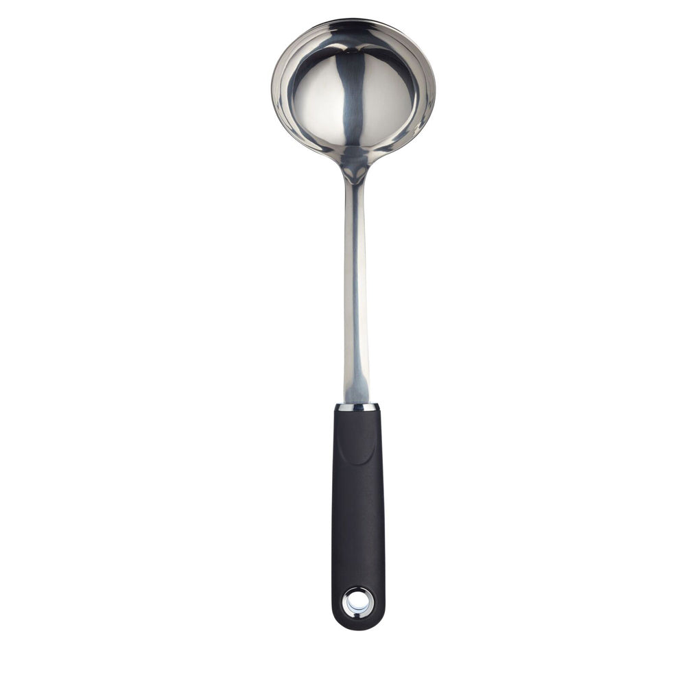 81503-mastercraft-soft-grip-34cm-stainless-steel-soup-ladle-black
