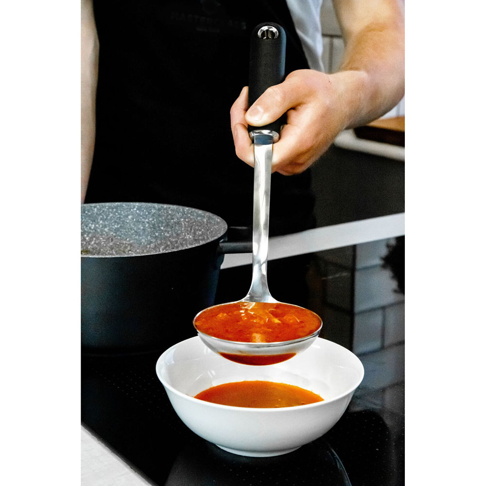 81503-mastercraft-soft-grip-34cm-stainless-steel-soup-ladle-black