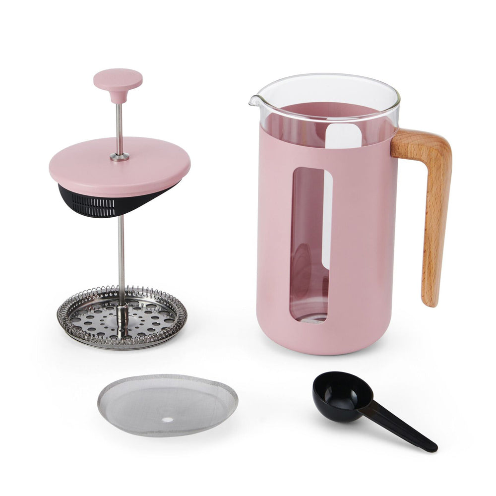 83246-la-cafetiere-pisa-8-cup-1l-stainless-steel-glass-coffee-french-press-pink