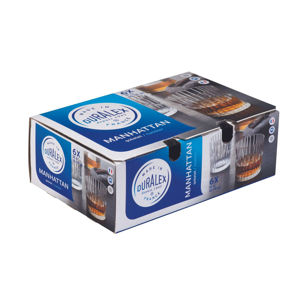 88021-6pc-duralex-manhattan-310ml-whisky-tumbler-liquor-glasses
