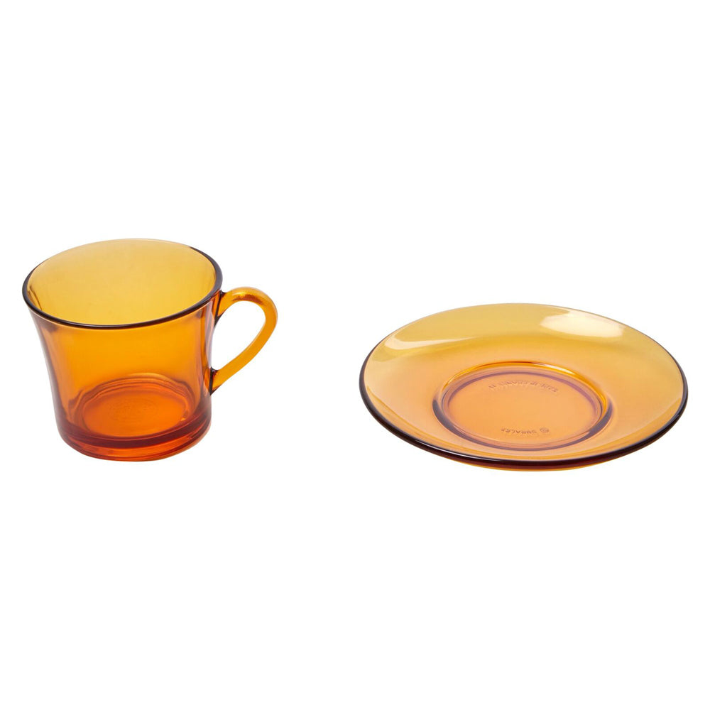 88155-6pc-duralex-lys-amber-180ml-tea-cup-saucer-brown