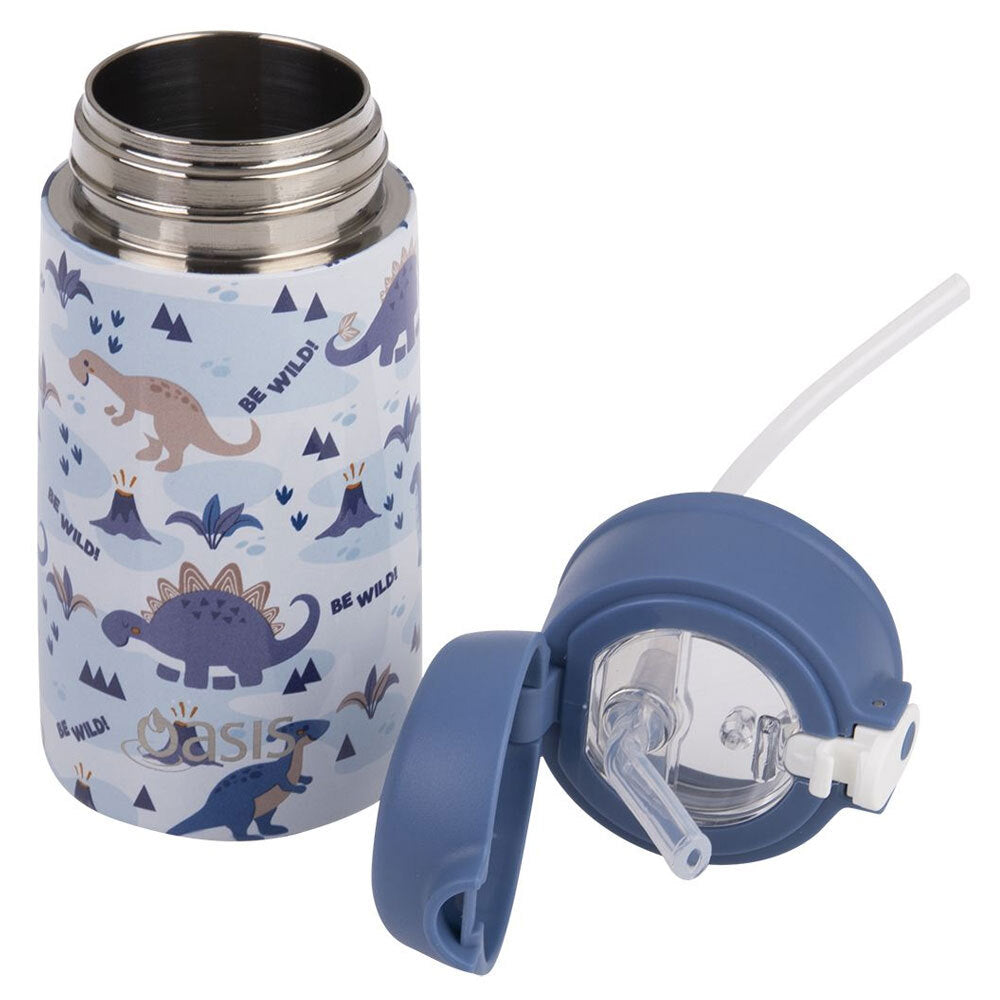 8875-1dsl-oasis-400ml-stainless-steel-double-wall-insulated-kids-bottle-dinosaur-land