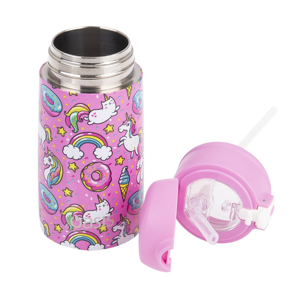 8875-1un-oasis-400ml-stainless-steel-double-wall-insulated-kids-bottle-unicorns