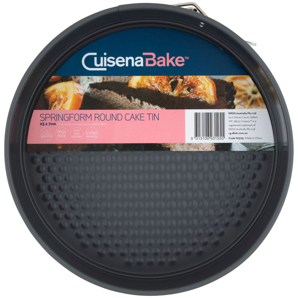 Cuisena 23cm Springform Non-Stick Round Cake Tin Baking Pan - Grey