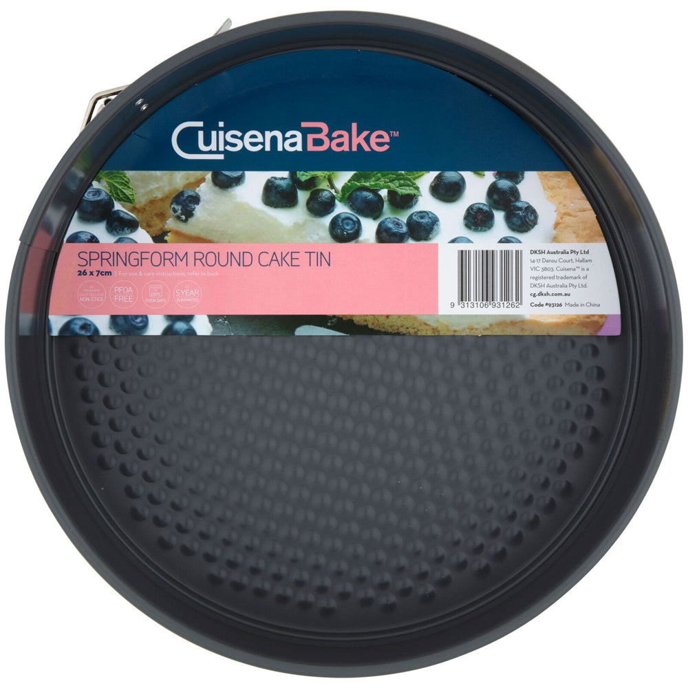 Cuisena 26cm Springform Non-Stick Round Cake Tin Baking Pan - Grey
