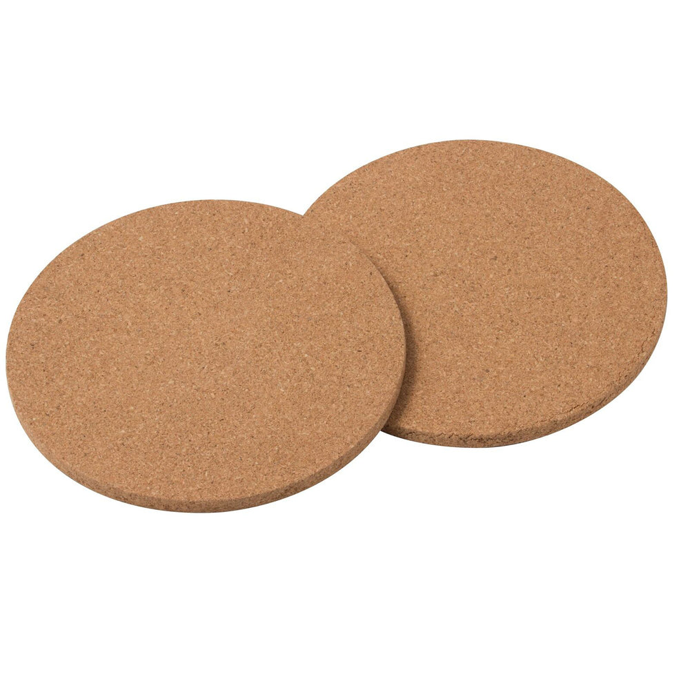 2pc Cuisena Round 18cm Cork Trivets Set Table Protector - Brown