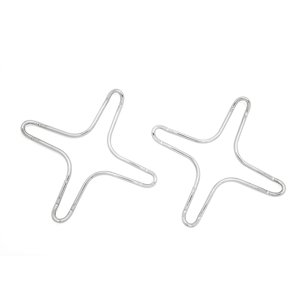 2pc Cuisena 13cm Chrome-Plated Cross Heat Reducer/Trivet Set - Silver
