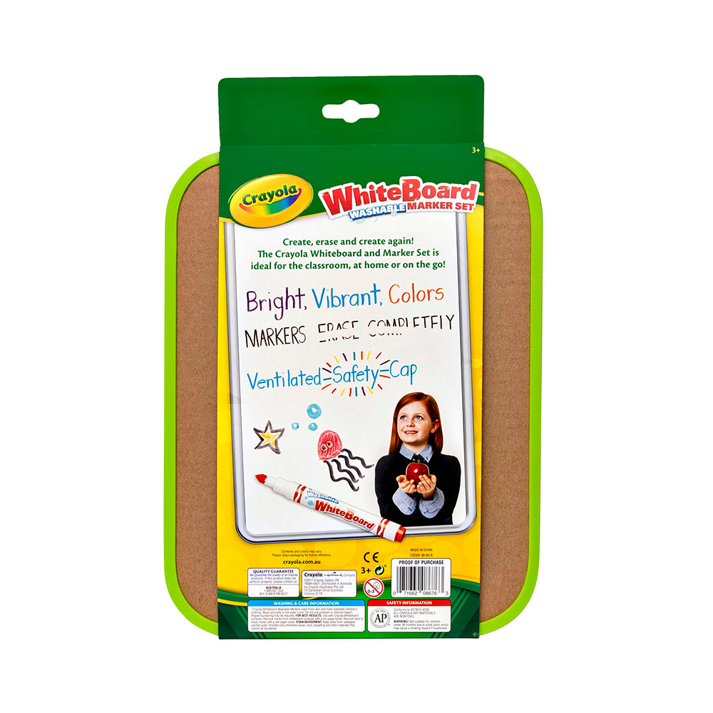 Crayola Kids/Childrens Creative Whiteboard w/8 Washable Markers Set 36m+