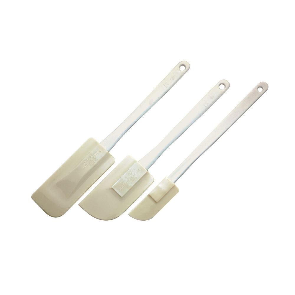 3pc Cuisena Rubber Spatula Cooking/Baking Set - White