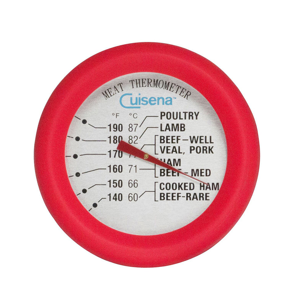 Cuisena Stainless Steel Meat Thermometer w/ Silicone - Red