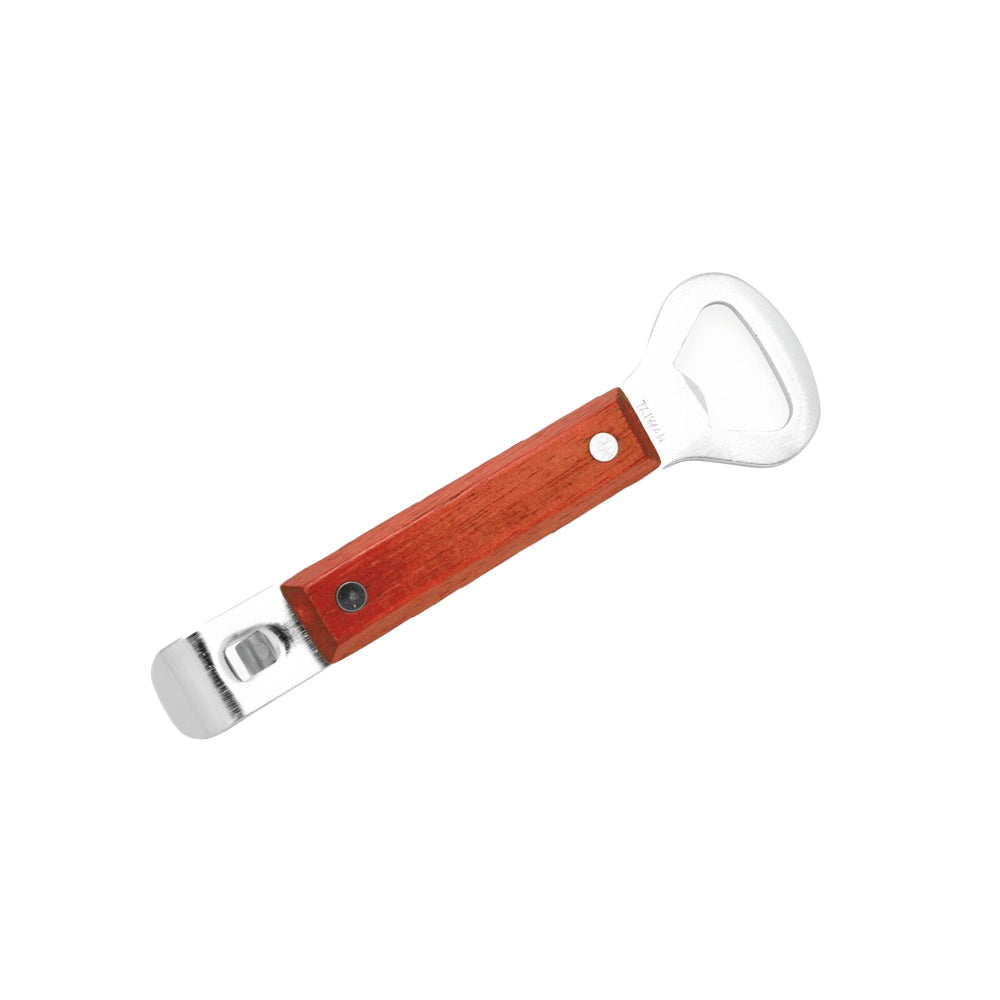 Cuisena Can & Bottle Opener w/ Wooden Handle - Brown