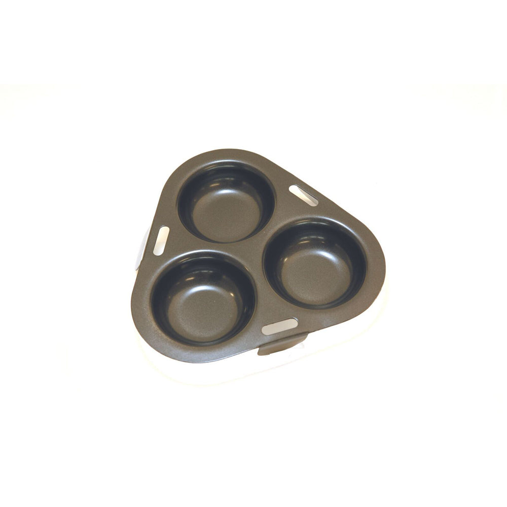 Cuisena Non-Stick 3-Egg Steel Poacher Cooker - Black