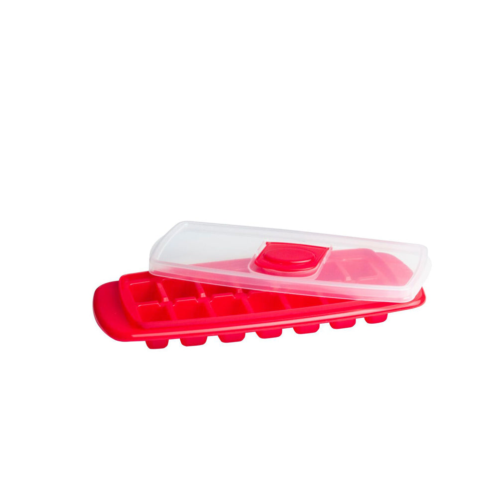 Cuisena 30cm Airtight Stackable Ice Cube Tray w/ Lid - Red