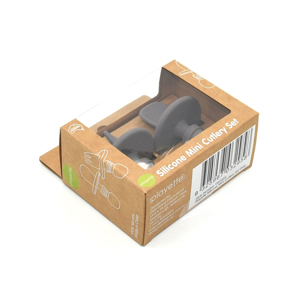 1501003-playette-silicone-mini-baby-infant-utensil-cutlery-set-grey-4m
