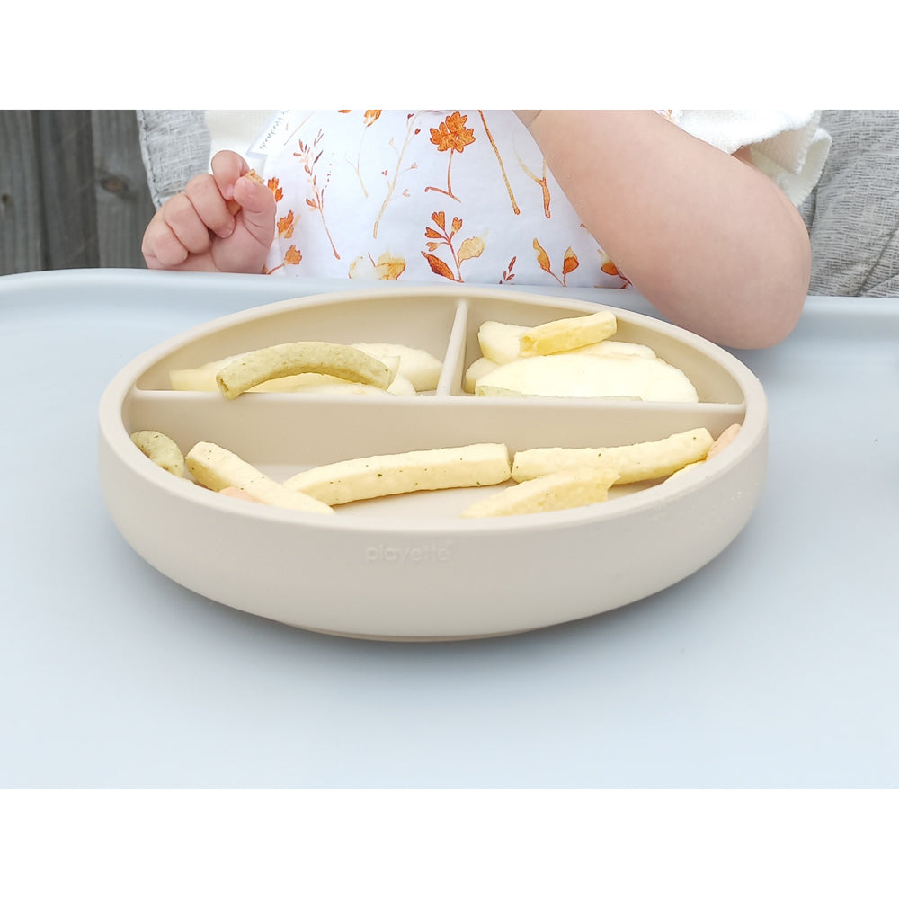 1501007-playette-silicone-divided-baby-infant-plate-sand-4m