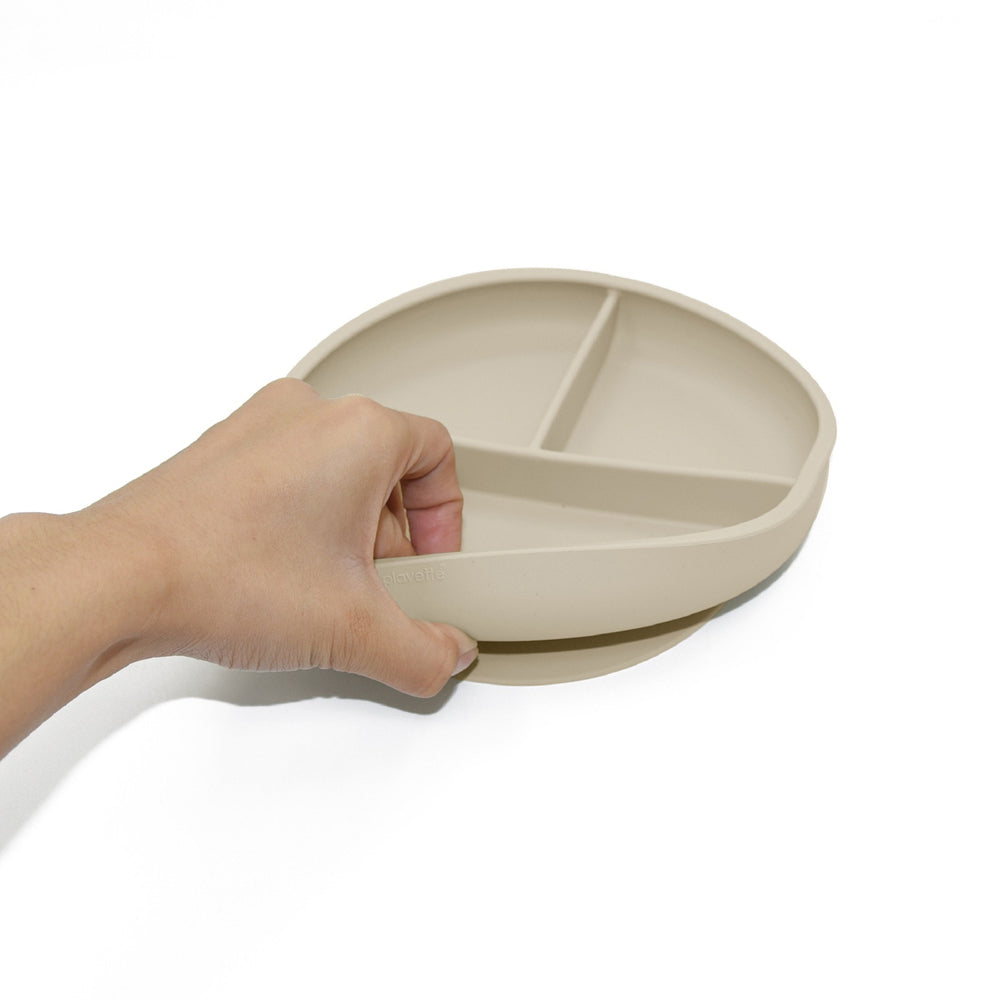 1501007-playette-silicone-divided-baby-infant-plate-sand-4m