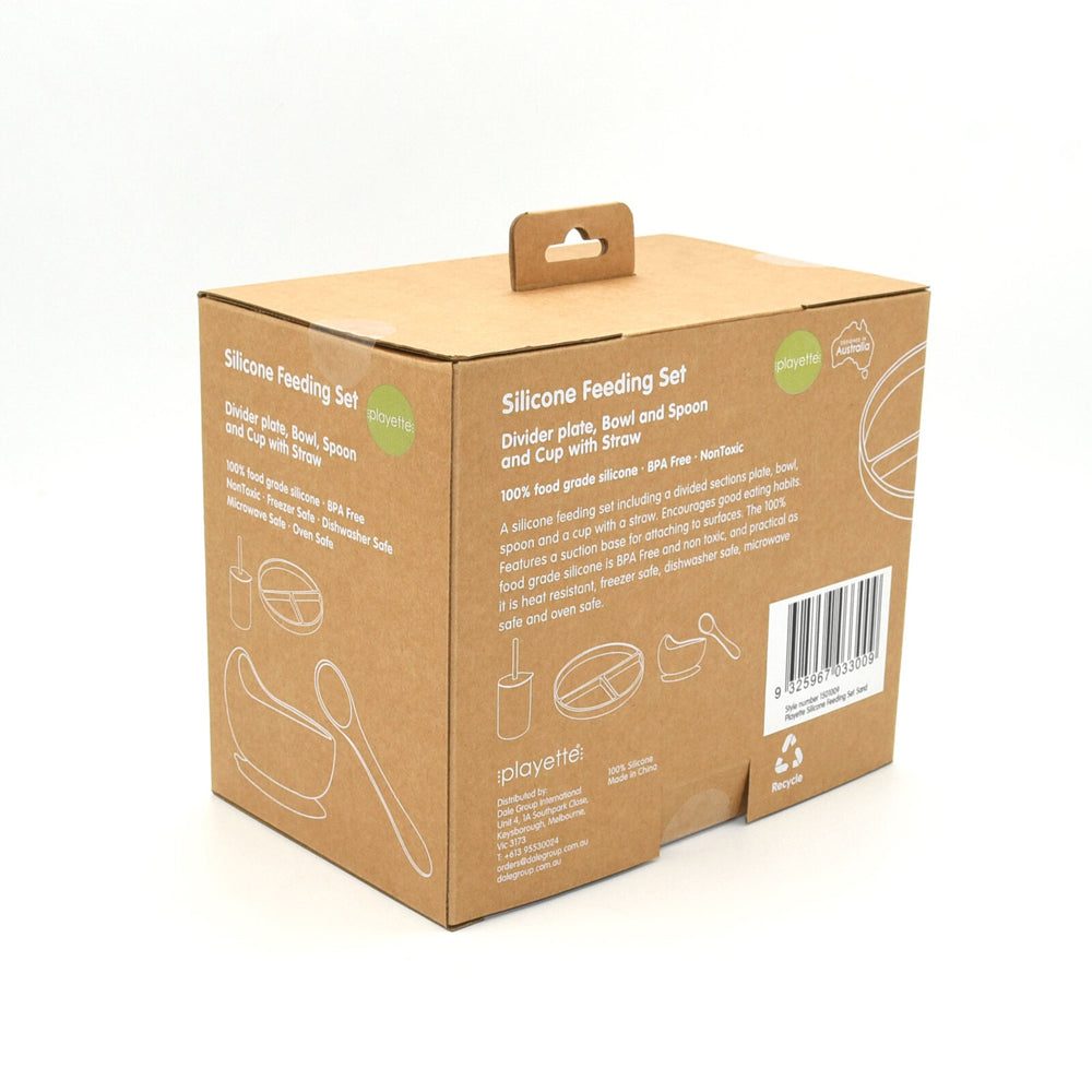 1501009-playette-silicone-baby-infant-feeding-set-sand-4m