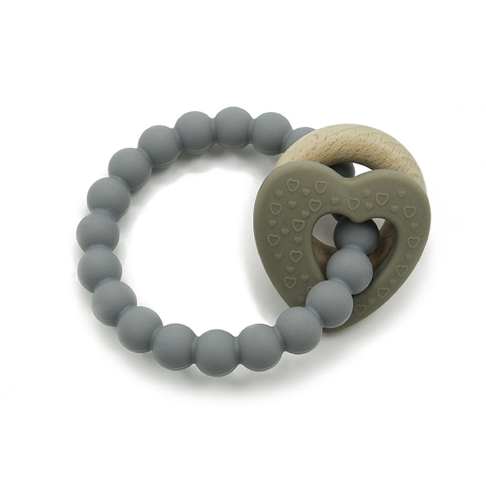 1501011-playette-silicone-and-wood-baby-infant-heart-teether-grey-4m