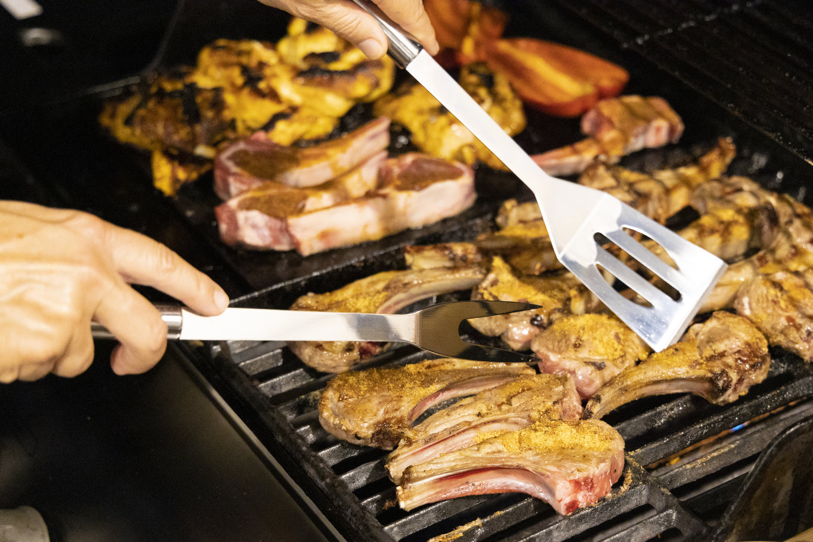 4580-3pc-euro-line-mini-bbq-set-turner-tongs-fork