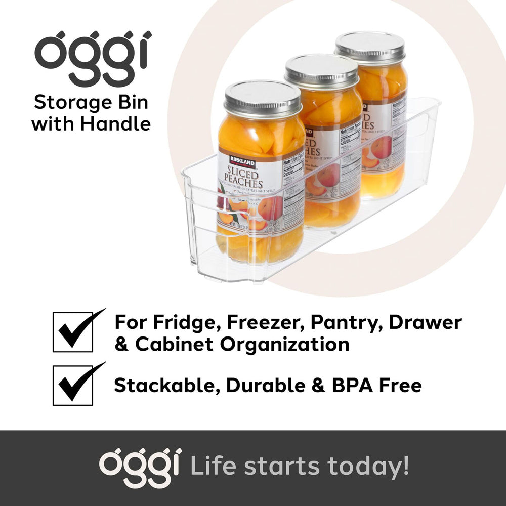 47270-oggi-33cm-stackable-storage-bin-home-food-organiser-w-handles-clear